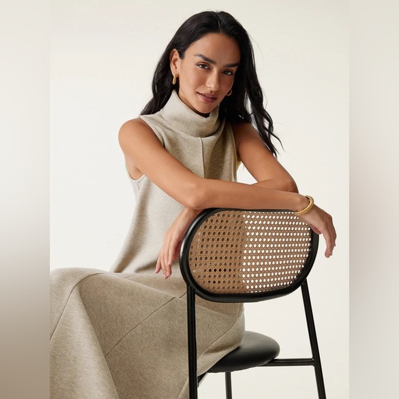 OGL Turtle Neck Split Hem Top - Heather Beige - Picture 12 of 13